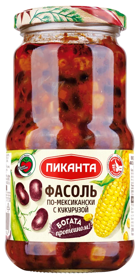 کنسرو خوراک لوبیا پخته با ذرت Pikanta