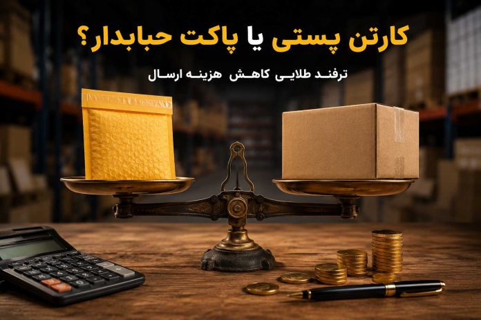 پاکت حبابدار پستی مقایسه اقتصادی هزینه ارسال مرسولات با استفاده از کارتن پستی در برابر پاکت حبابدار برای آنلاین شاپ