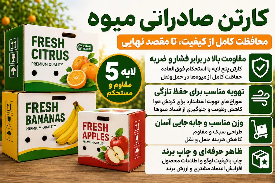 بهترین کارتن برای صادرات میوه-ویژگی ها